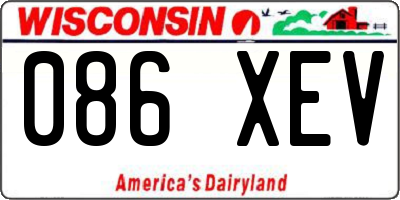 WI license plate 086XEV