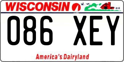 WI license plate 086XEY
