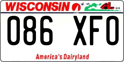 WI license plate 086XFO