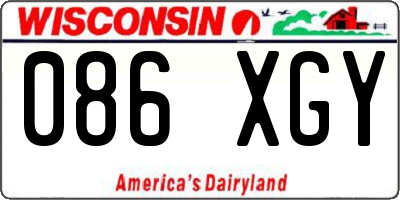 WI license plate 086XGY