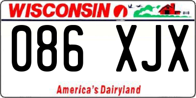 WI license plate 086XJX