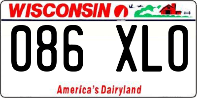 WI license plate 086XLO