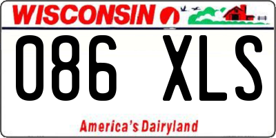 WI license plate 086XLS