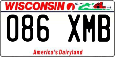 WI license plate 086XMB