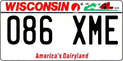 WI license plate 086XME