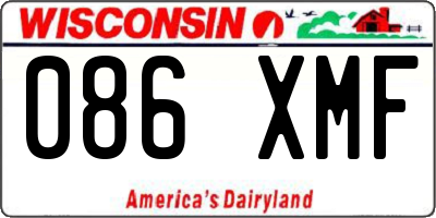 WI license plate 086XMF