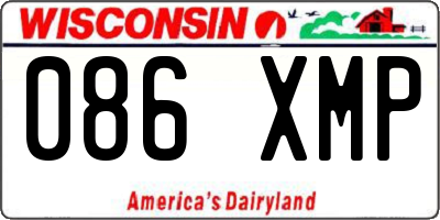 WI license plate 086XMP