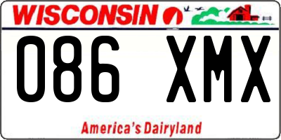 WI license plate 086XMX