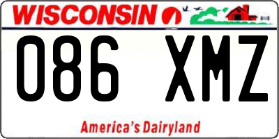 WI license plate 086XMZ