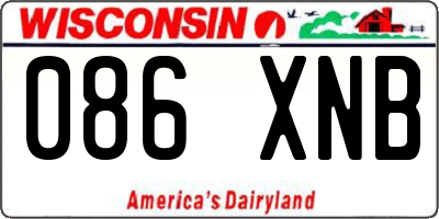 WI license plate 086XNB