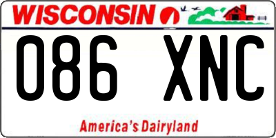WI license plate 086XNC
