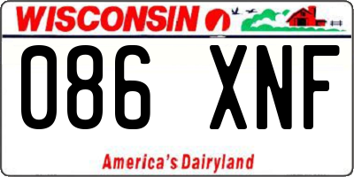 WI license plate 086XNF