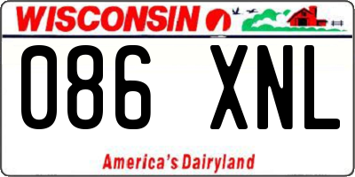 WI license plate 086XNL