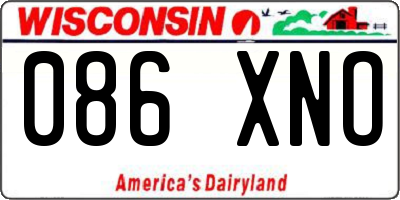 WI license plate 086XNO