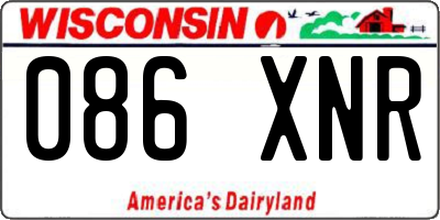 WI license plate 086XNR