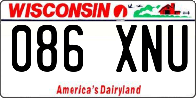 WI license plate 086XNU