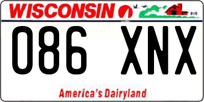 WI license plate 086XNX