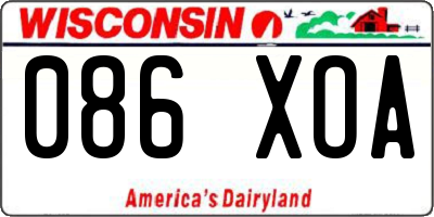 WI license plate 086XOA