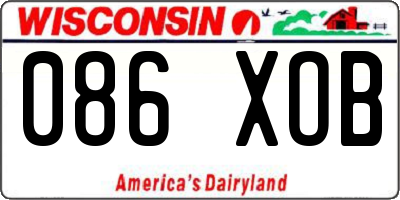 WI license plate 086XOB