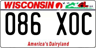 WI license plate 086XOC