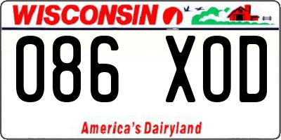 WI license plate 086XOD