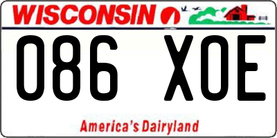 WI license plate 086XOE