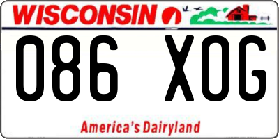 WI license plate 086XOG