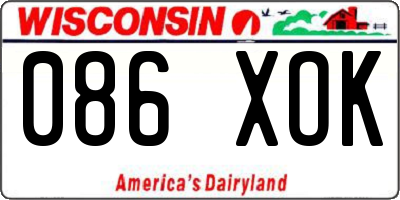WI license plate 086XOK