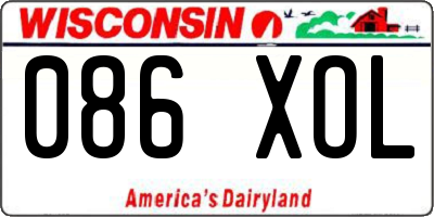 WI license plate 086XOL