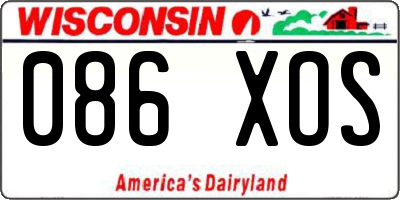 WI license plate 086XOS