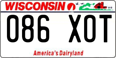 WI license plate 086XOT