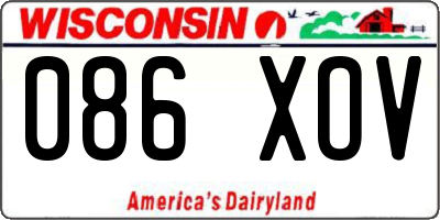 WI license plate 086XOV