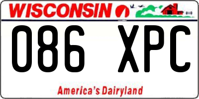 WI license plate 086XPC