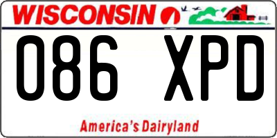 WI license plate 086XPD