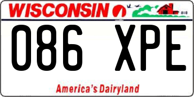 WI license plate 086XPE