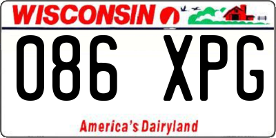 WI license plate 086XPG