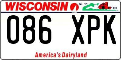 WI license plate 086XPK