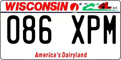WI license plate 086XPM