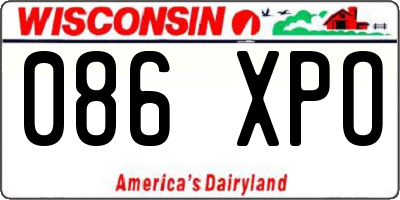 WI license plate 086XPO