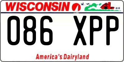 WI license plate 086XPP