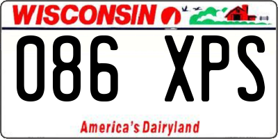 WI license plate 086XPS