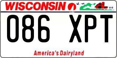WI license plate 086XPT