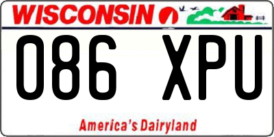 WI license plate 086XPU