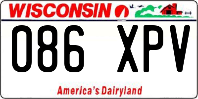 WI license plate 086XPV