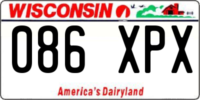 WI license plate 086XPX