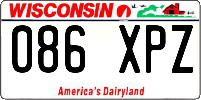 WI license plate 086XPZ