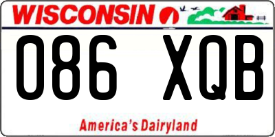 WI license plate 086XQB