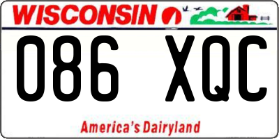 WI license plate 086XQC