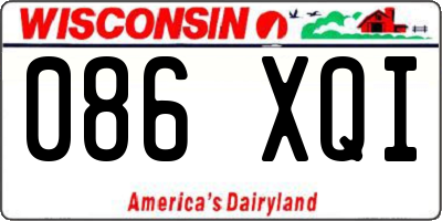 WI license plate 086XQI