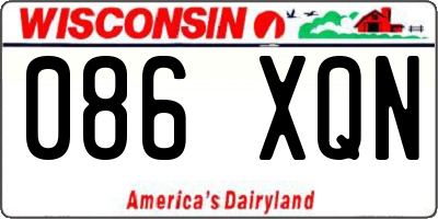 WI license plate 086XQN